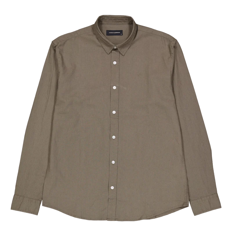 Cotton / Linen Shirt L/s Dusty Green