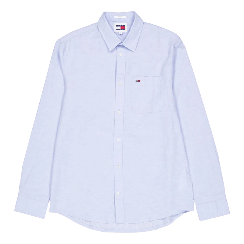 Tjm Reg Linen Blend Shirt Moderate