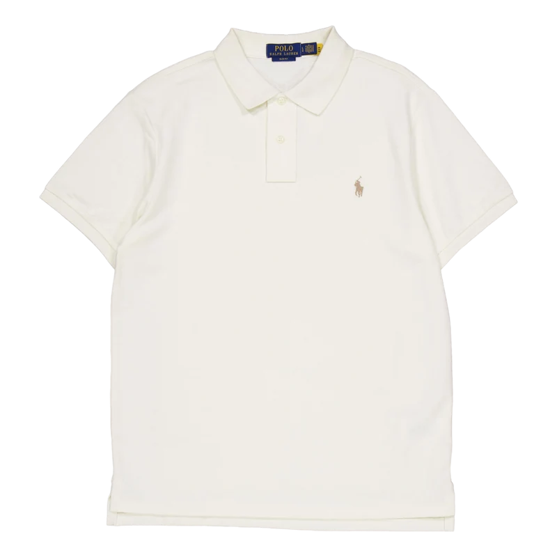 Polo Ralph Lauren Slim Fit Mesh Polo Shirt Parchment
