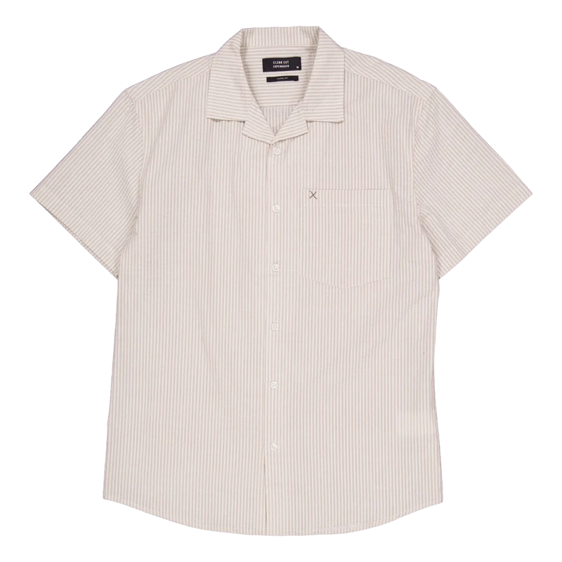 Bowling Matti Seersucker Shirt Ecru/khaki Stripe