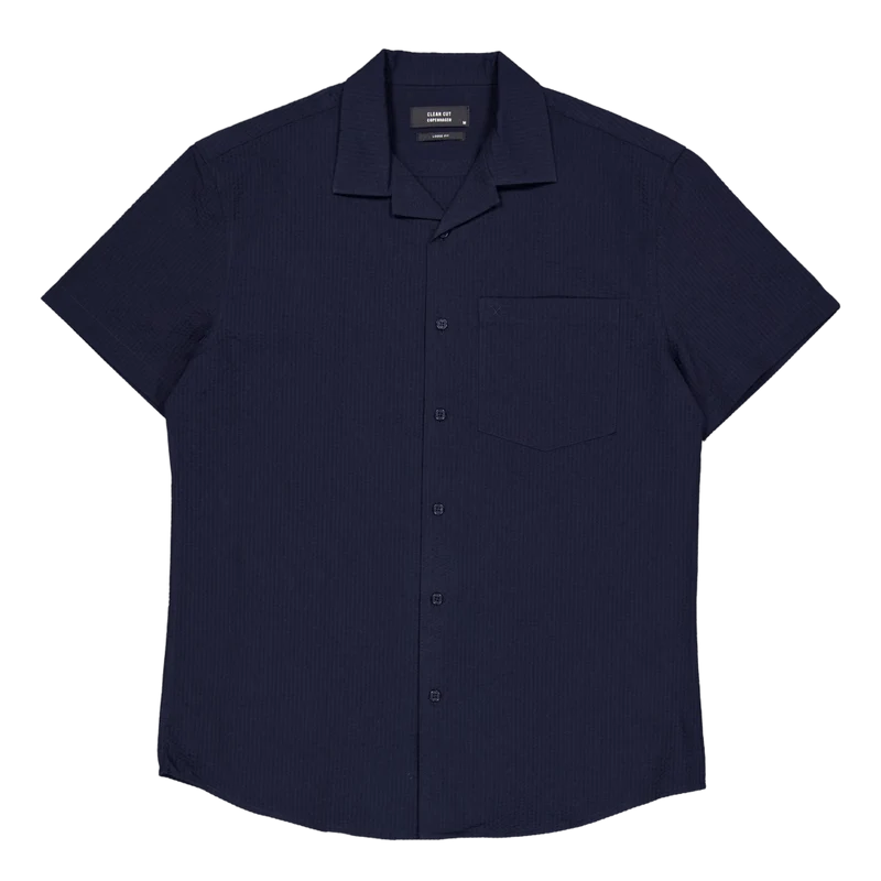 Bowling Julius Seersucker Shirt Navy