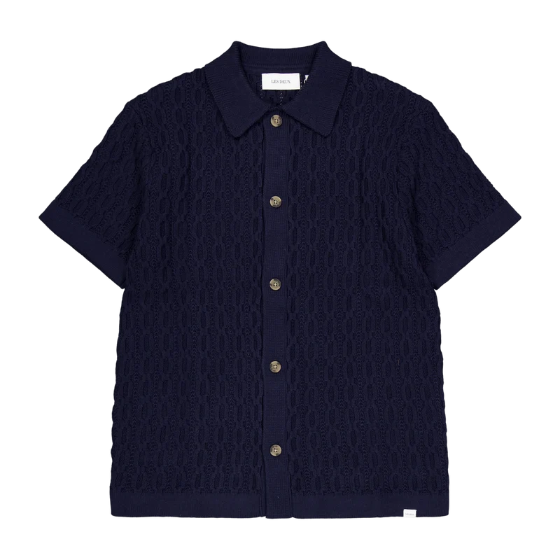 Garrett Knitted Ss Shirt Dark