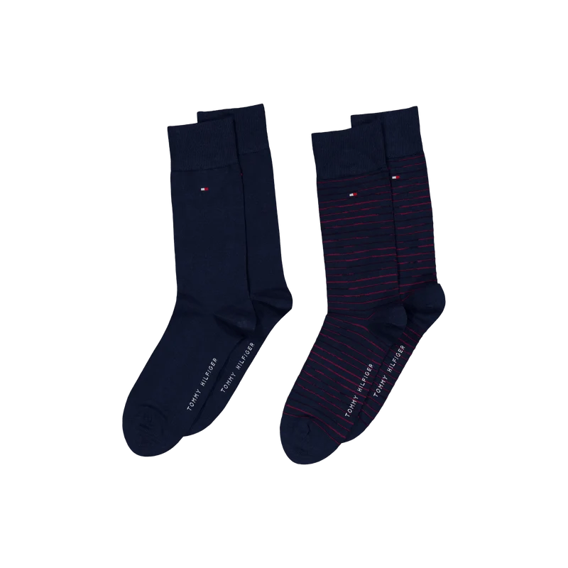 Th Men Small Stripe Sock 2p 031 Rouge
