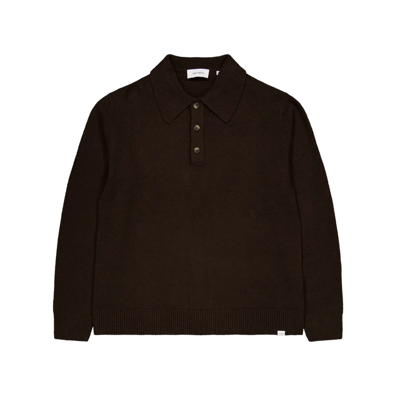 Les Deux Errol Rugby Knit Coffee
