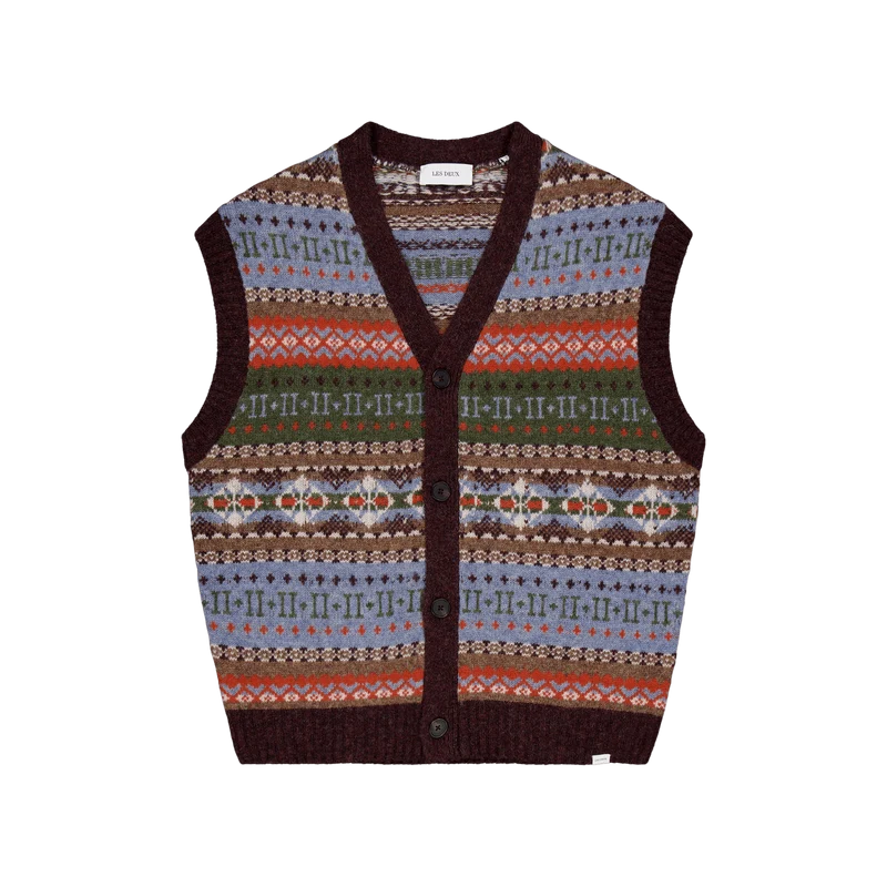 Les Deux Hordur Fair Isle Vest Mountain