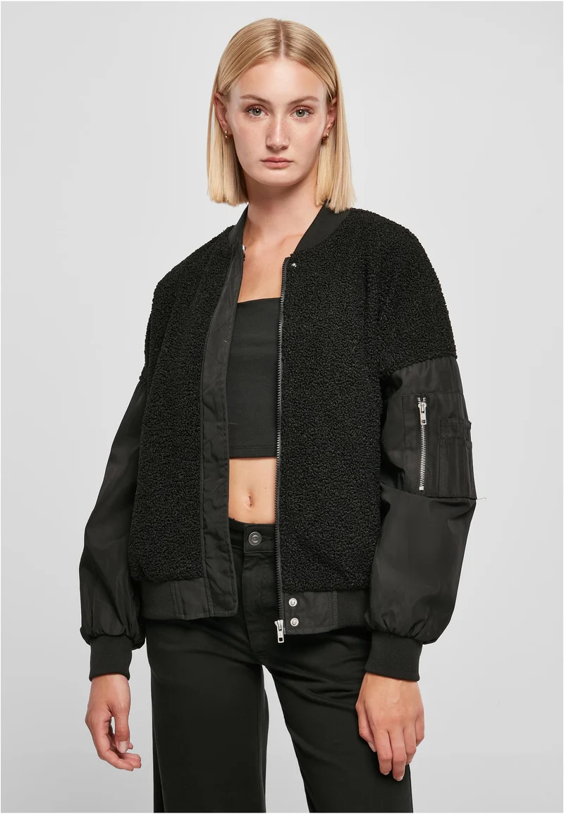 UC Oversized Sherpa Mixed Bomber Jacket
