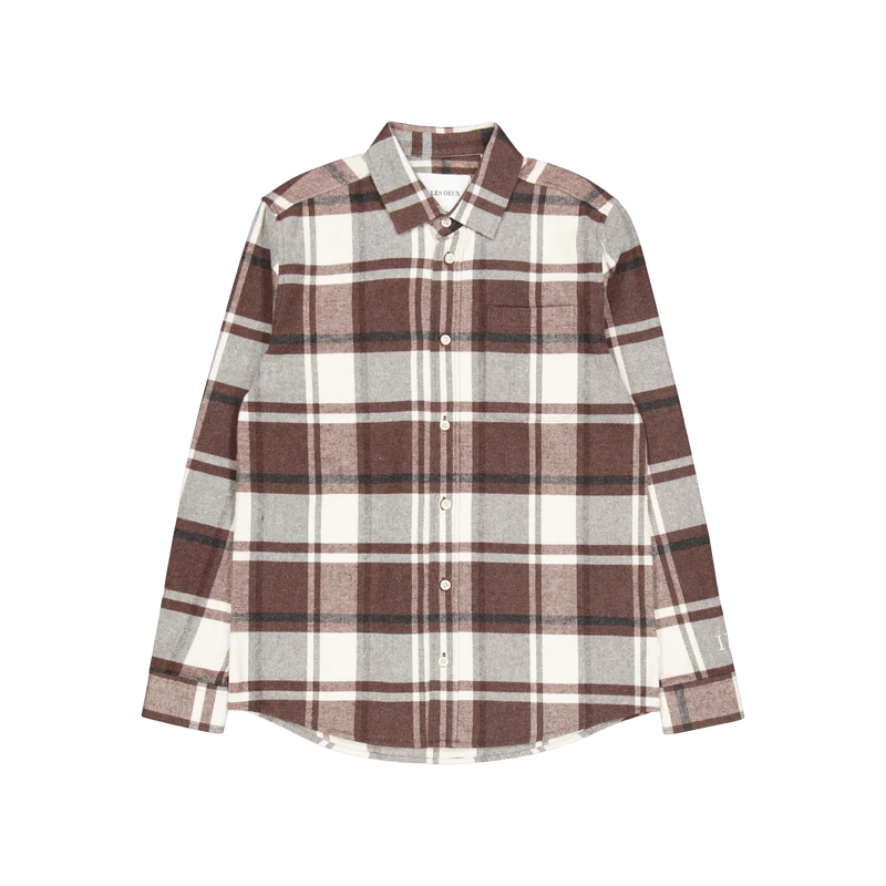 Les Deux Jeremy Flannel Shirt Dusty Teak