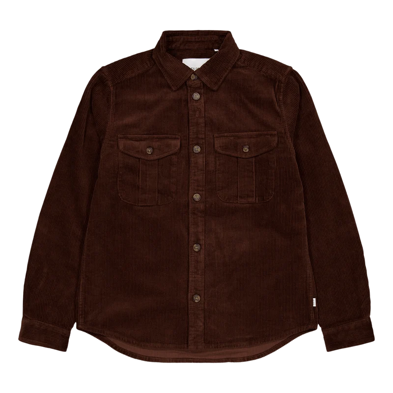 Les Deux Kody Heavy Corduroy Overshirt Ebony