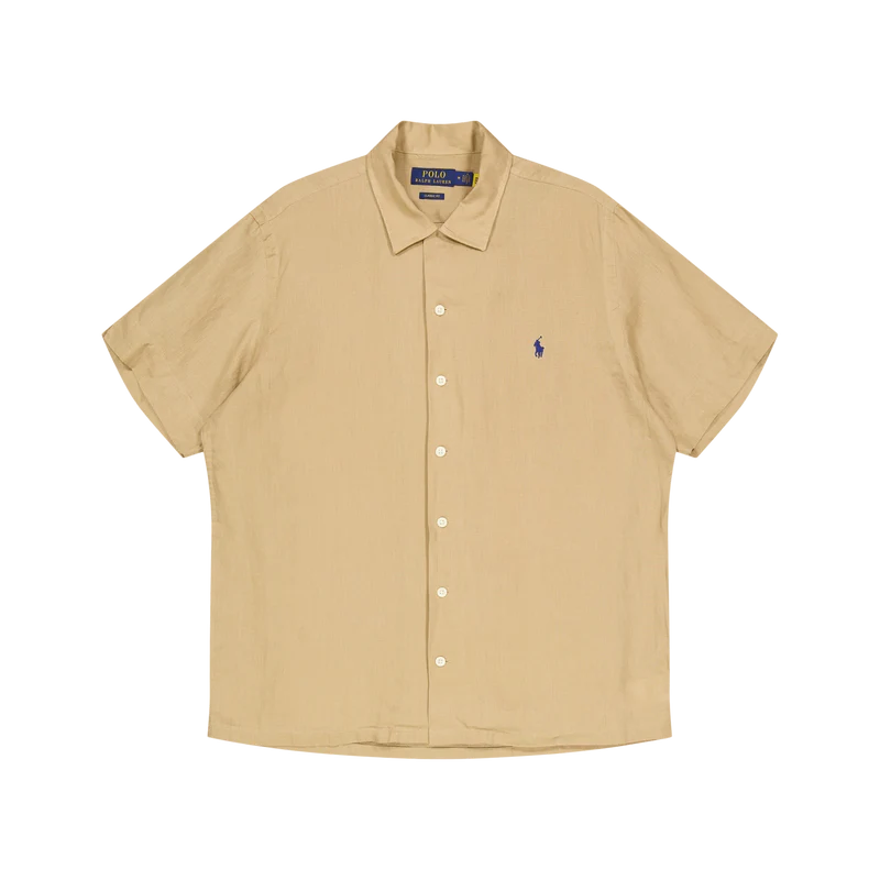 Polo Ralph Lauren Piece Dye Custom Fit Shirt Vintage Khaki