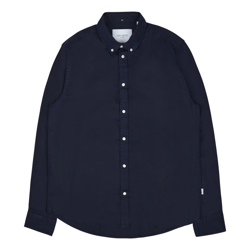 Les Deux Kristian Linen B.d. Shirt Dark