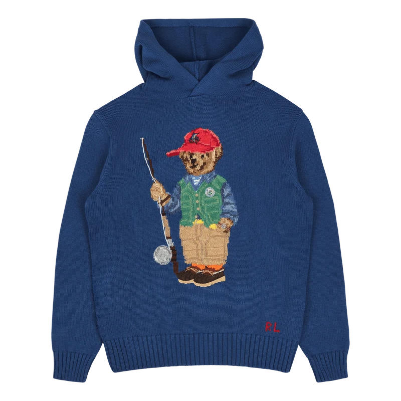 Polo Ralph Lauren Knitted Bear Hoodie Old Royal