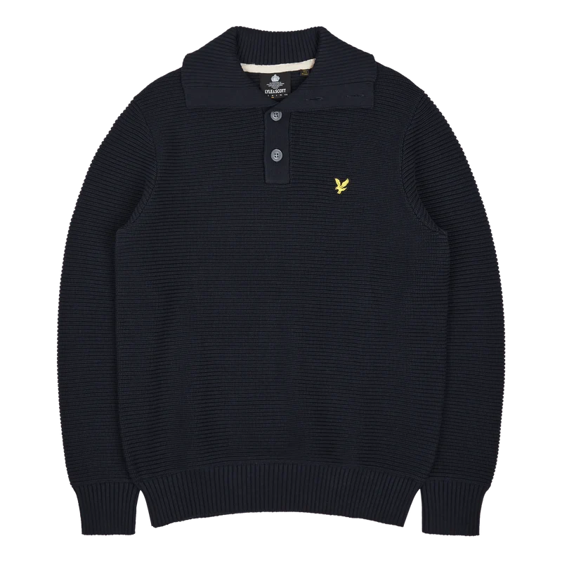 Lyle & Scott Chunky Rib Button Neck Z271 Dark