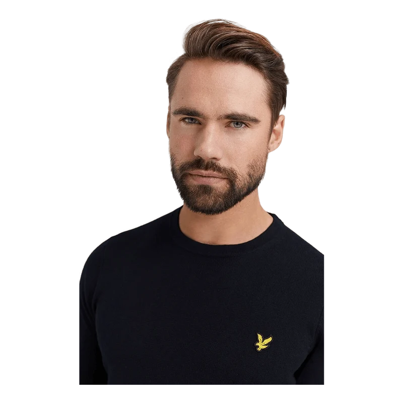 Cotton Merino Crew Jumper Jet